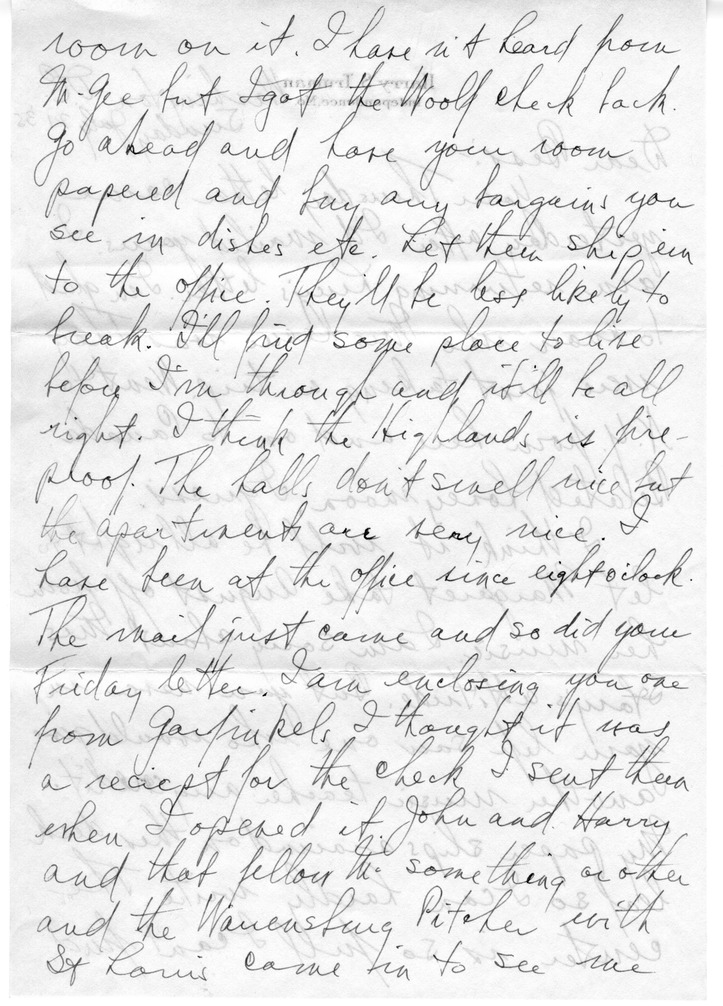 Letter from Harry S. Truman to Bess W. Truman