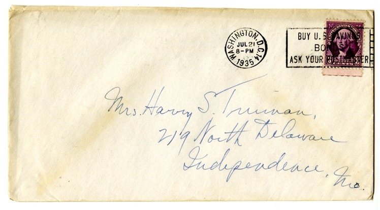 Letter from Harry S. Truman to Bess W. Truman