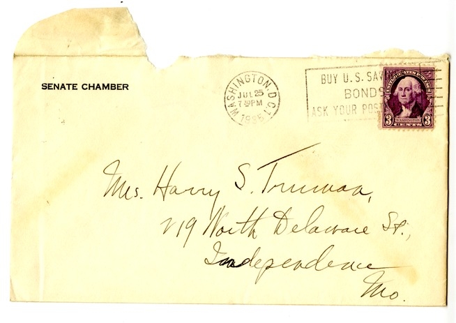 Letter from Harry S. Truman to Bess W. Truman