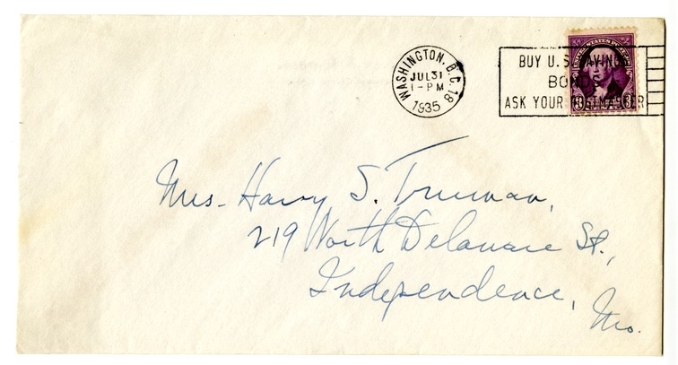 Letter from Harry S. Truman to Bess W. Truman