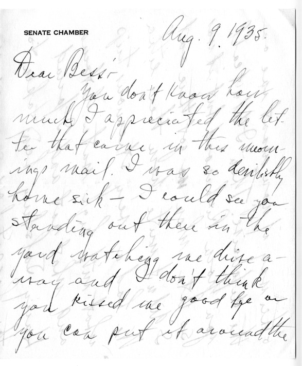 Letter from Harry S. Truman to Bess W. Truman