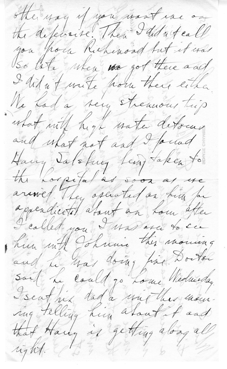 Letter from Harry S. Truman to Bess W. Truman