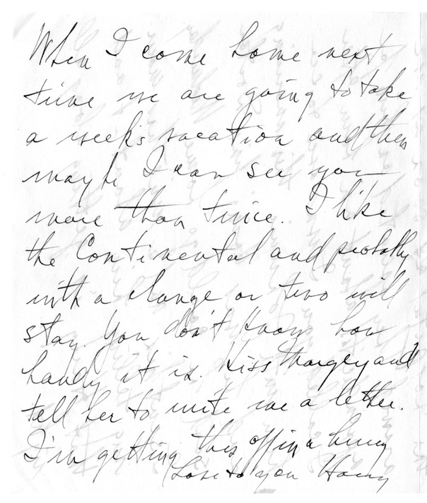 Letter from Harry S. Truman to Bess W. Truman