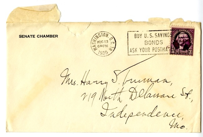 Letter from Harry S. Truman to Bess W. Truman