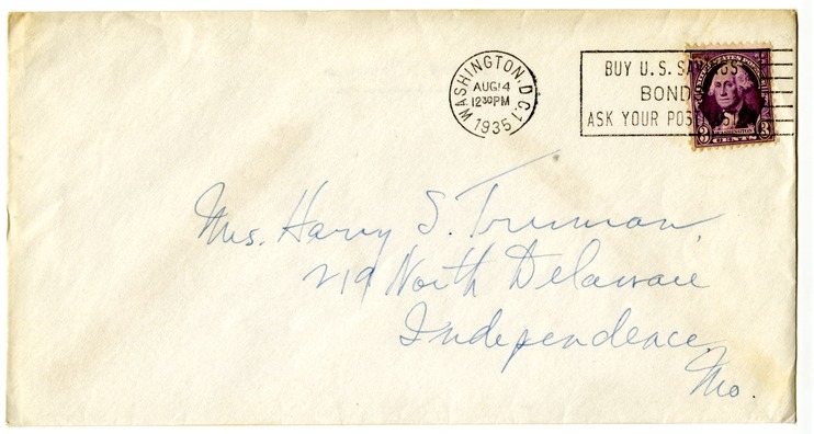 Letter from Harry S. Truman to Bess W. Truman