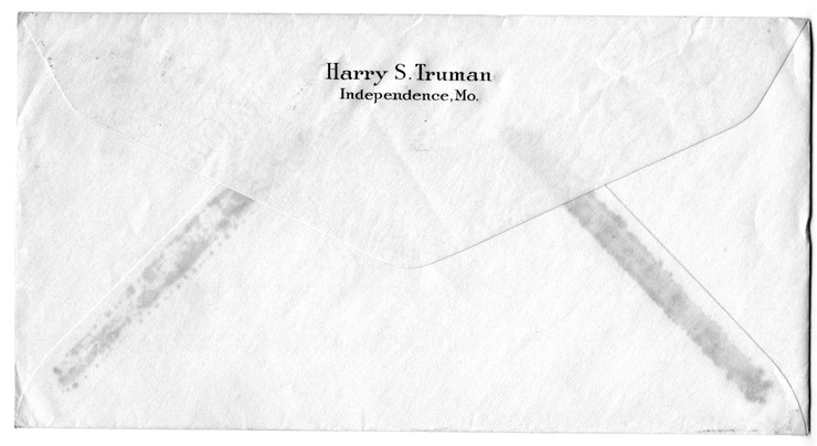 Letter from Harry S. Truman to Bess W. Truman