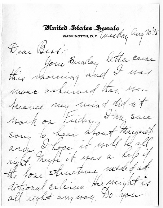 Letter from Harry S. Truman to Bess W. Truman