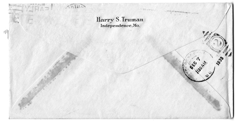 Letter from Harry S. Truman to Bess W. Truman