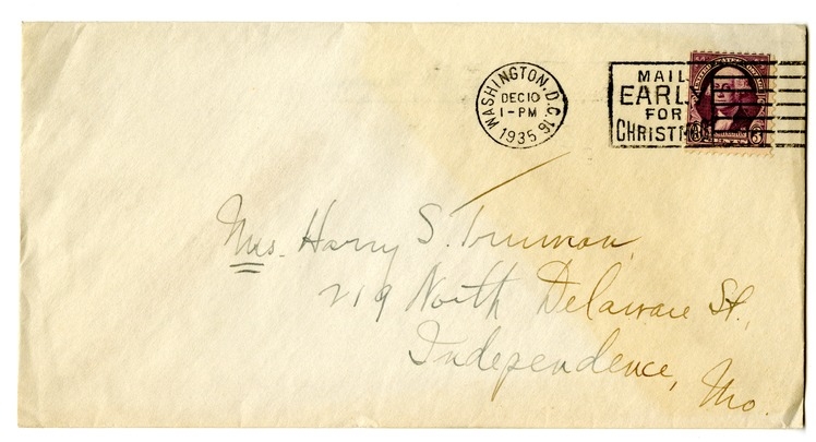 Letter from Harry S. Truman to Bess W. Truman