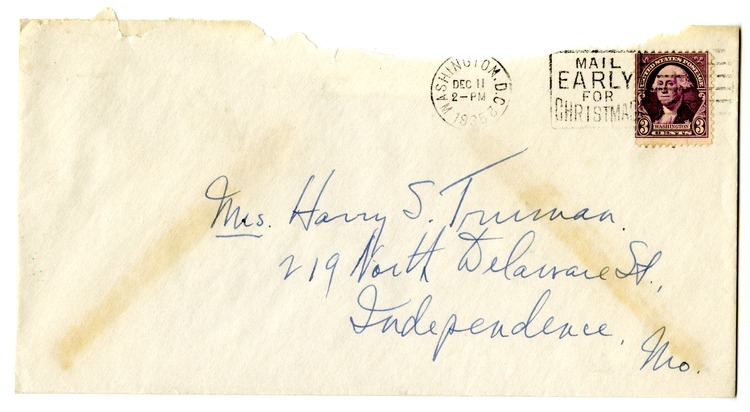 Letter from Harry S. Truman to Bess W. Truman