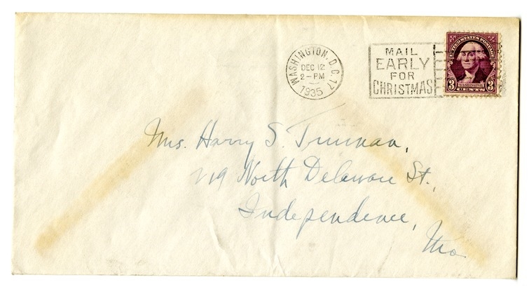 Letter from Harry S. Truman to Bess W. Truman