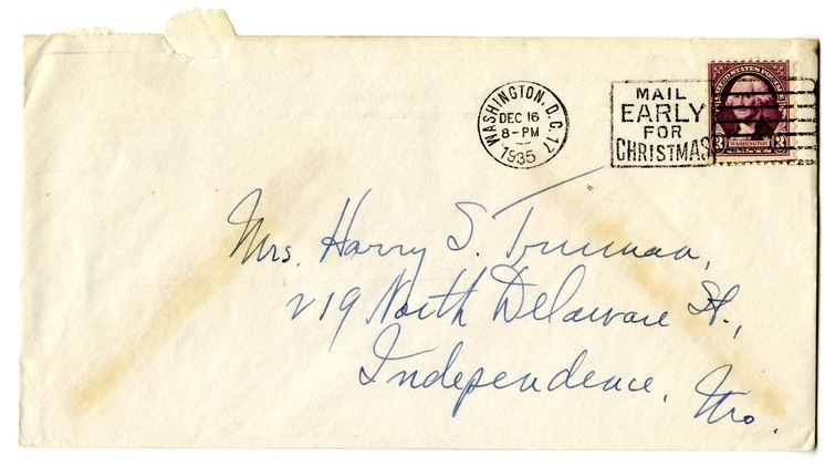 Letter from Harry S. Truman to Bess W. Truman