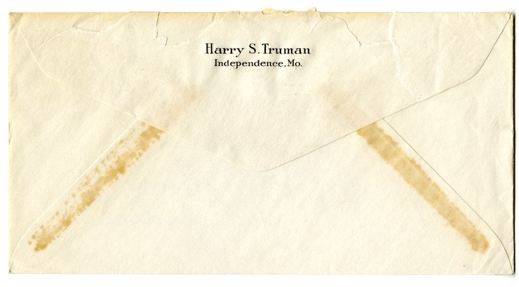 Letter from Harry S. Truman to Bess W. Truman