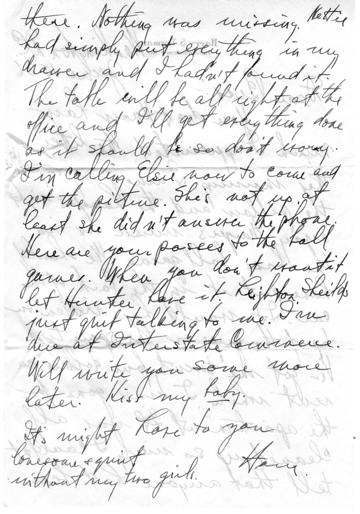 Letter from Harry S. Truman to Bess W. Truman