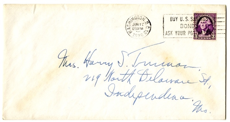 Letter from Harry S. Truman to Bess W. Truman