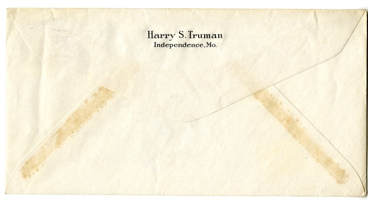 Letter from Harry S. Truman to Bess W. Truman