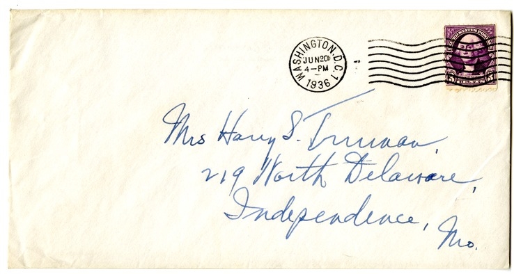 Letter from Harry S. Truman to Bess W. Truman