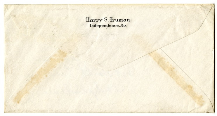 Letter from Harry S. Truman to Bess W. Truman