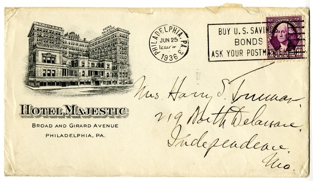 Letter from Harry S. Truman to Bess W. Truman