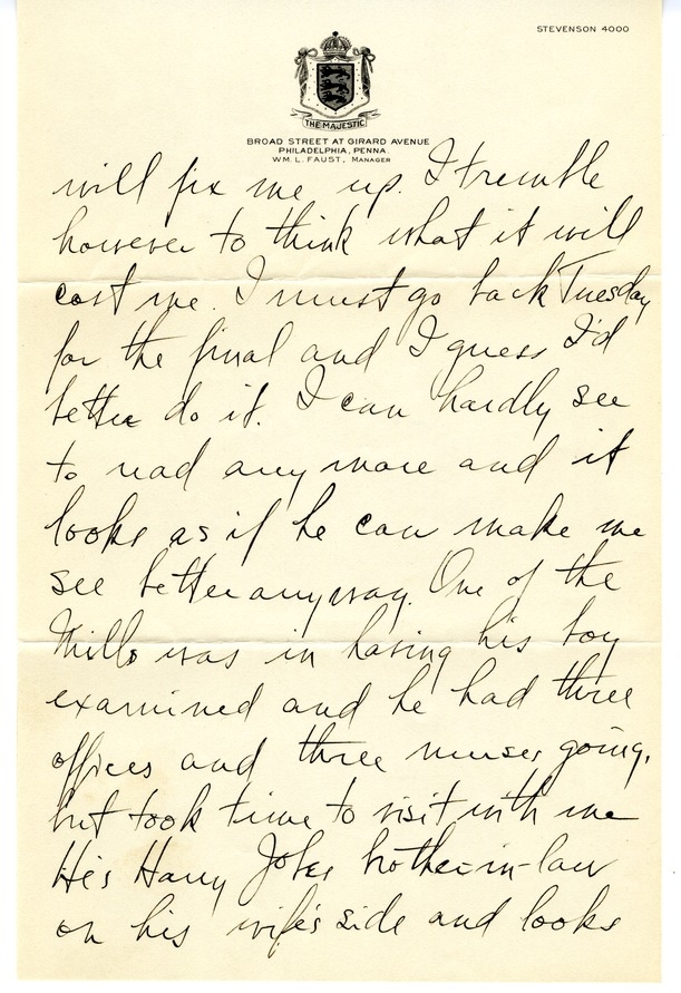 Letter from Harry S. Truman to Bess W. Truman