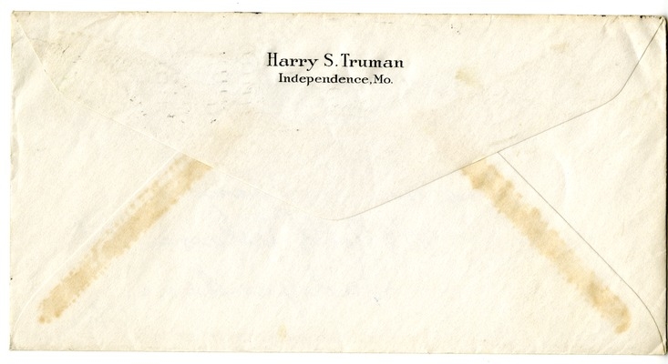 Letter from Harry S. Truman to Bess W. Truman