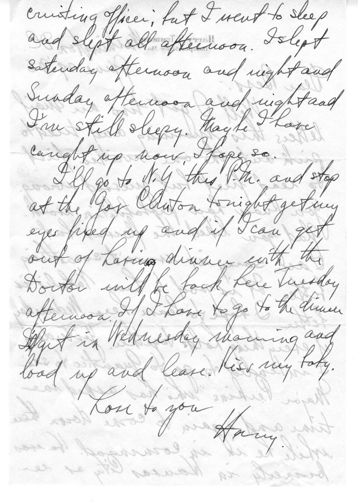 Letter from Harry S. Truman to Bess W. Truman