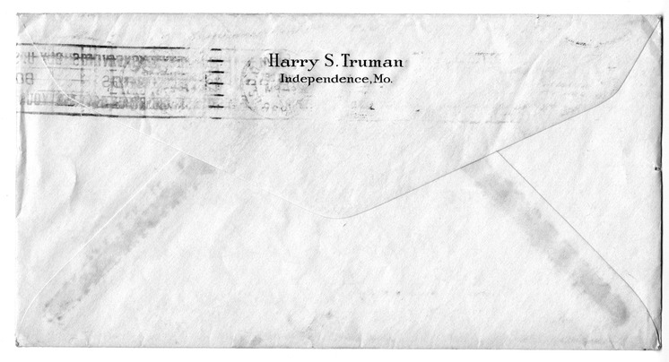 Letter from Harry S. Truman to Bess W. Truman