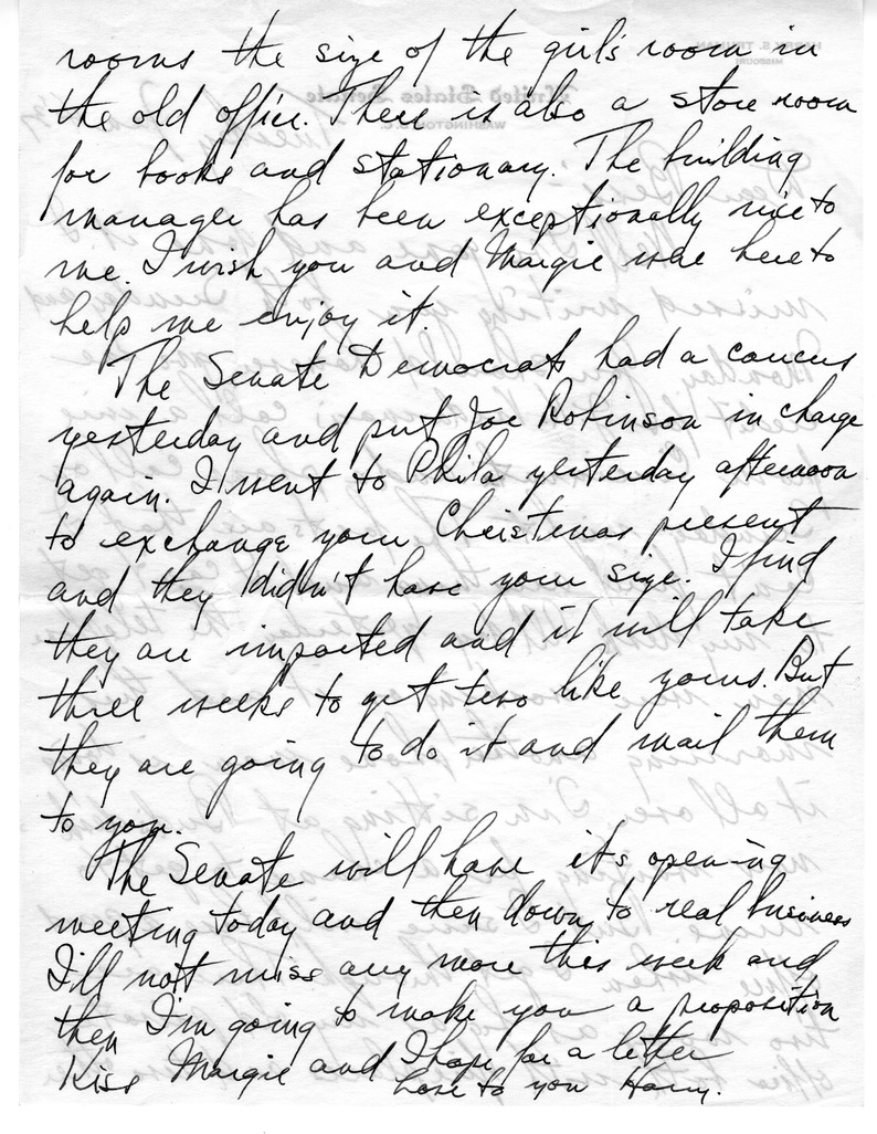 Letter from Harry S. Truman to Bess W. Truman