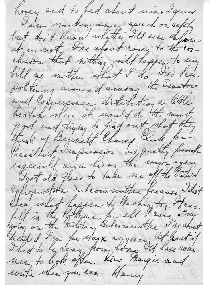 Letter from Harry S. Truman to Bess W. Truman