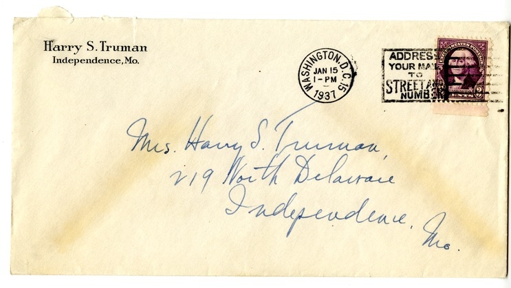 Letter from Harry S. Truman to Bess W. Truman