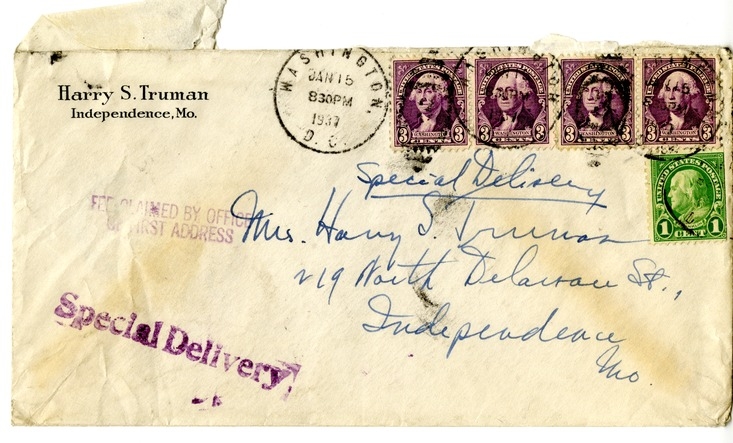Letter from Harry S. Truman to Bess W. Truman