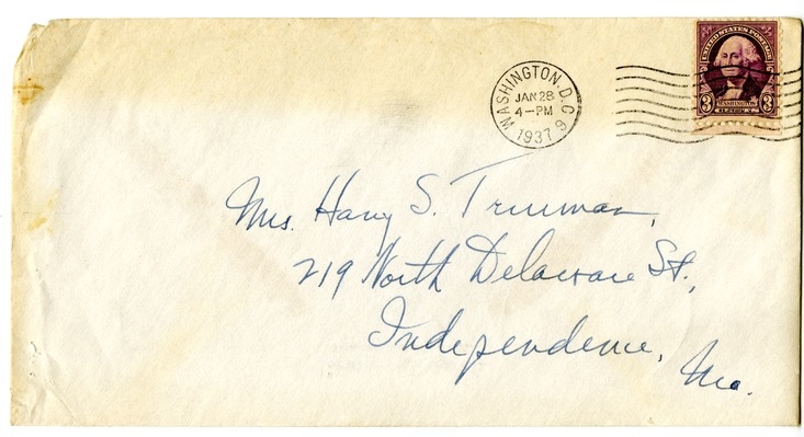 Letter from Harry S. Truman to Bess W. Truman