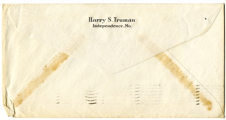 Letter from Harry S. Truman to Bess W. Truman