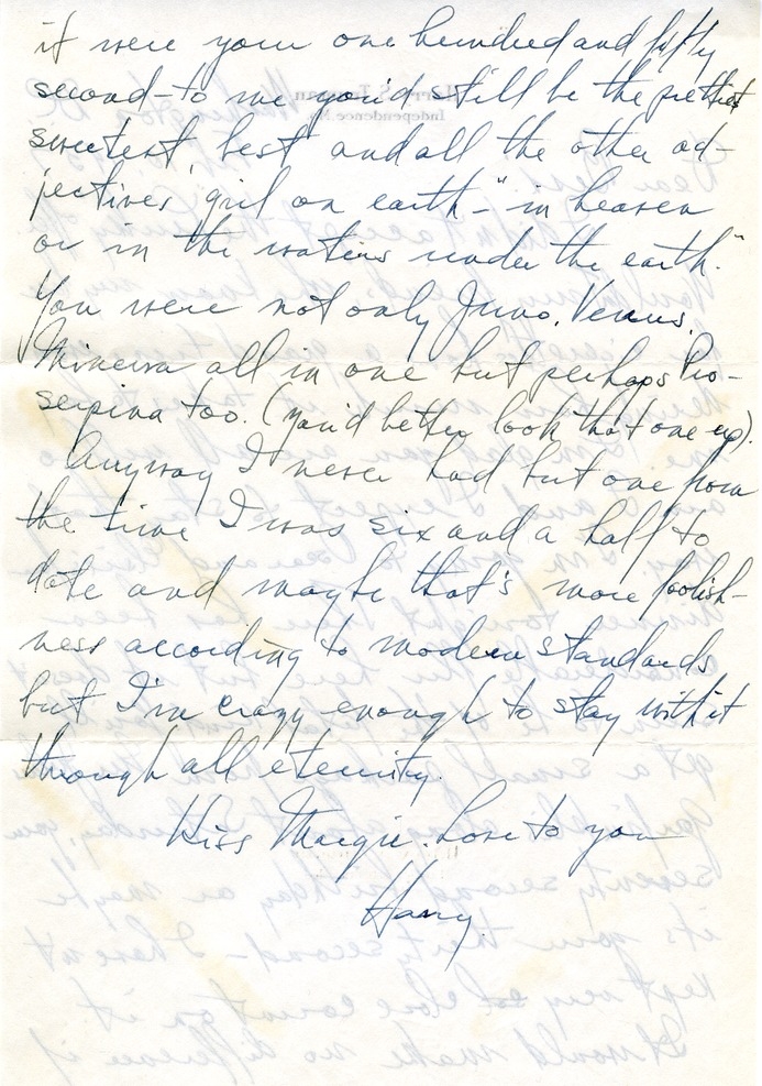 Letter from Harry S. Truman to Bess W. Truman