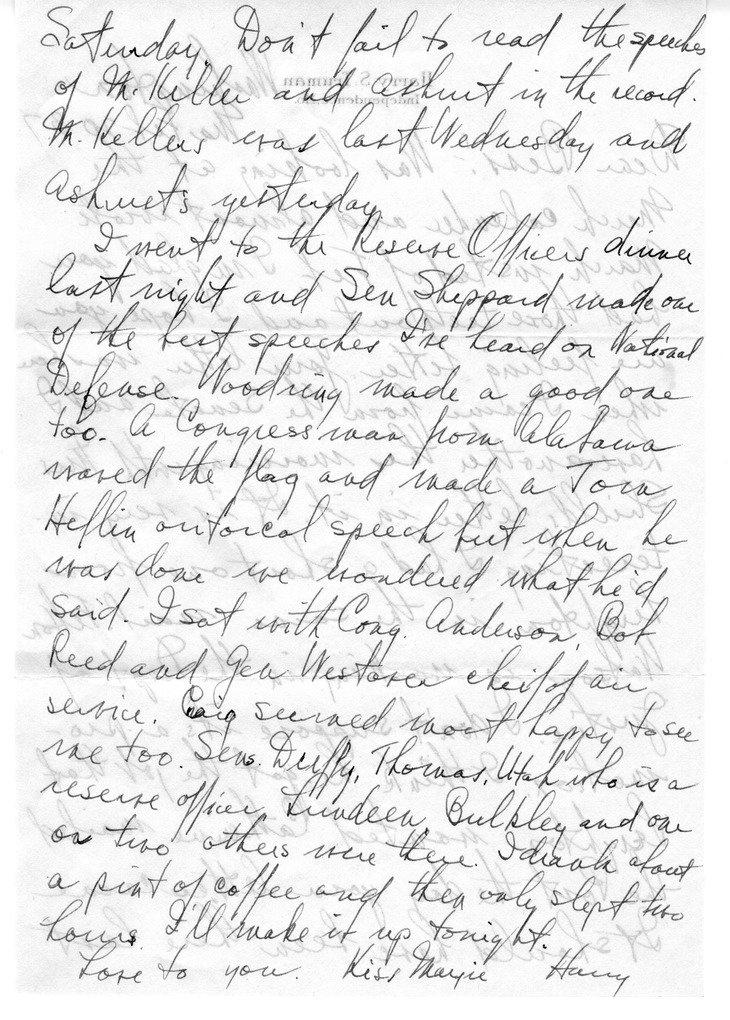 Letter from Harry S. Truman to Bess W. Truman