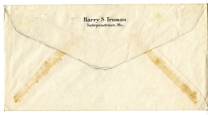 Letter from Harry S. Truman to Bess W. Truman