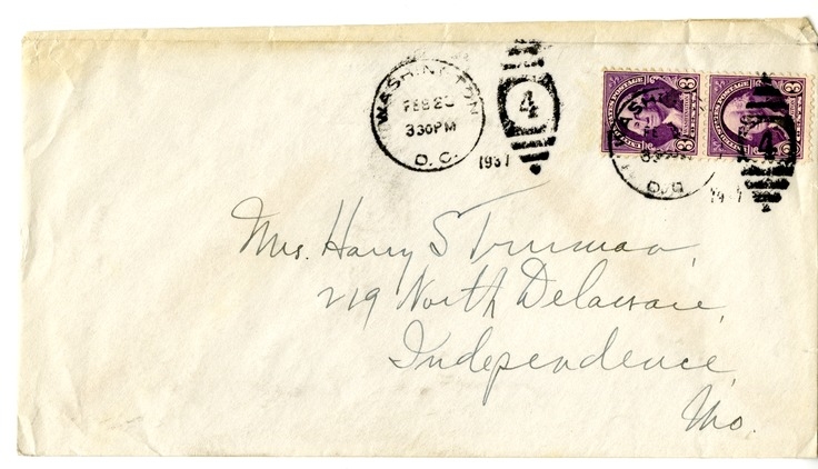 Letter from Harry S. Truman to Bess W. Truman