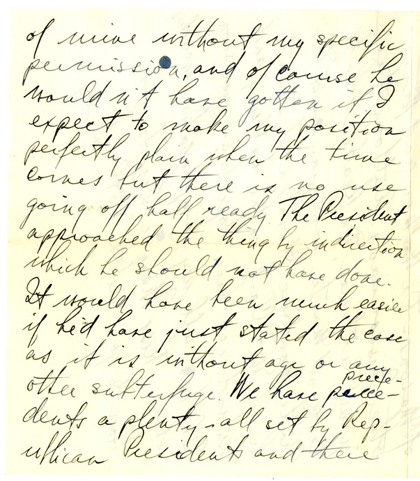 Letter from Harry S. Truman to Bess W. Truman