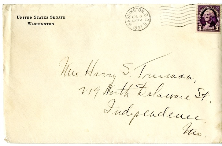 Letter from Harry S. Truman to Bess W. Truman