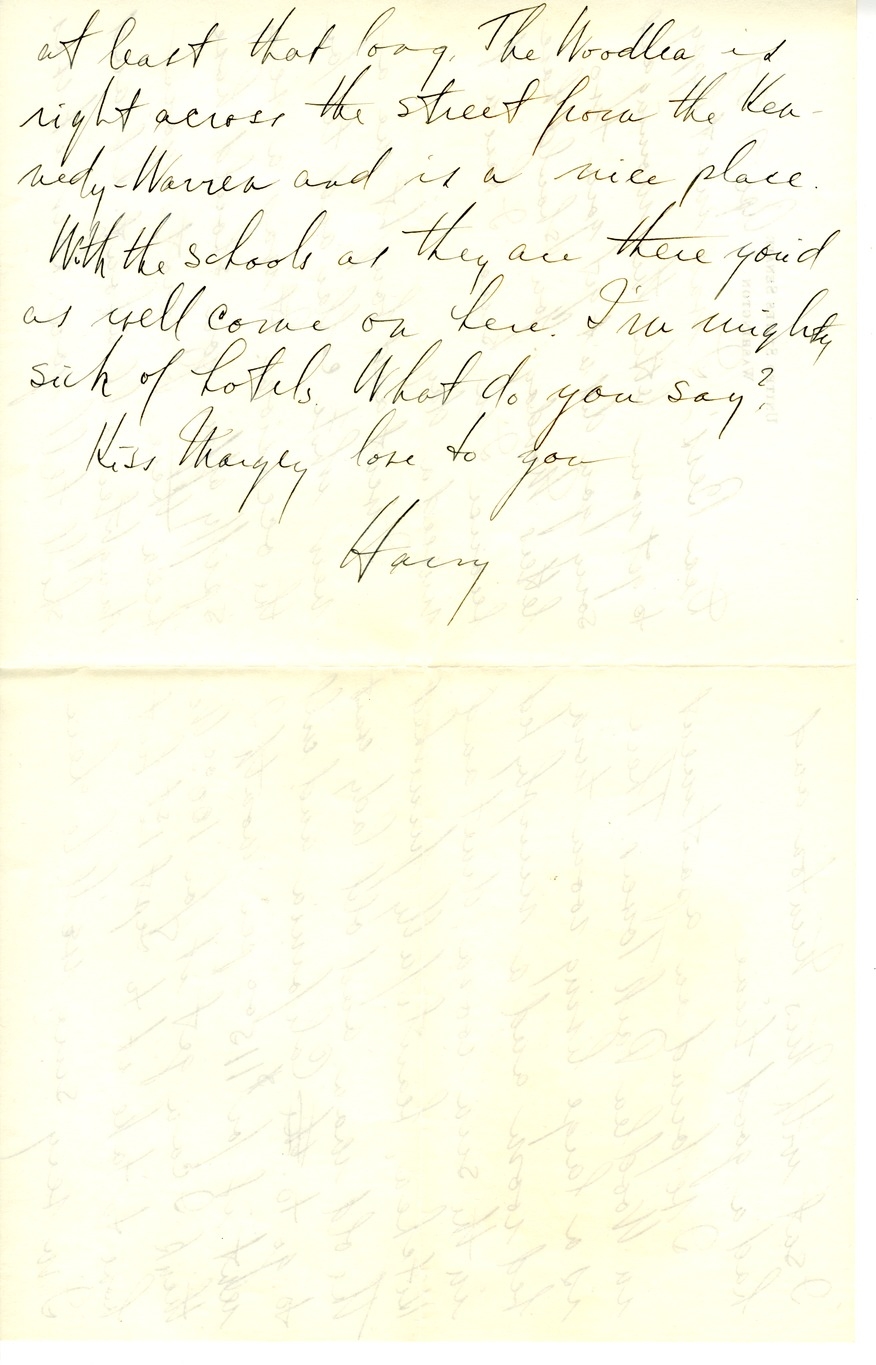 Letter from Harry S. Truman to Bess W. Truman