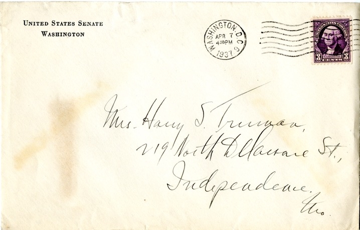 Letter from Harry S. Truman to Bess W. Truman