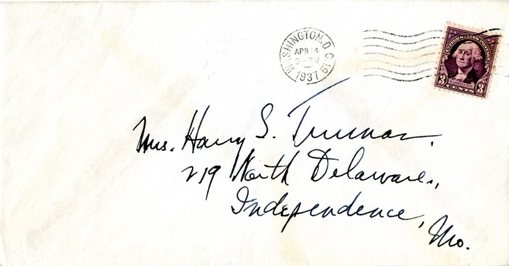 Letter from Harry S. Truman to Bess W. Truman