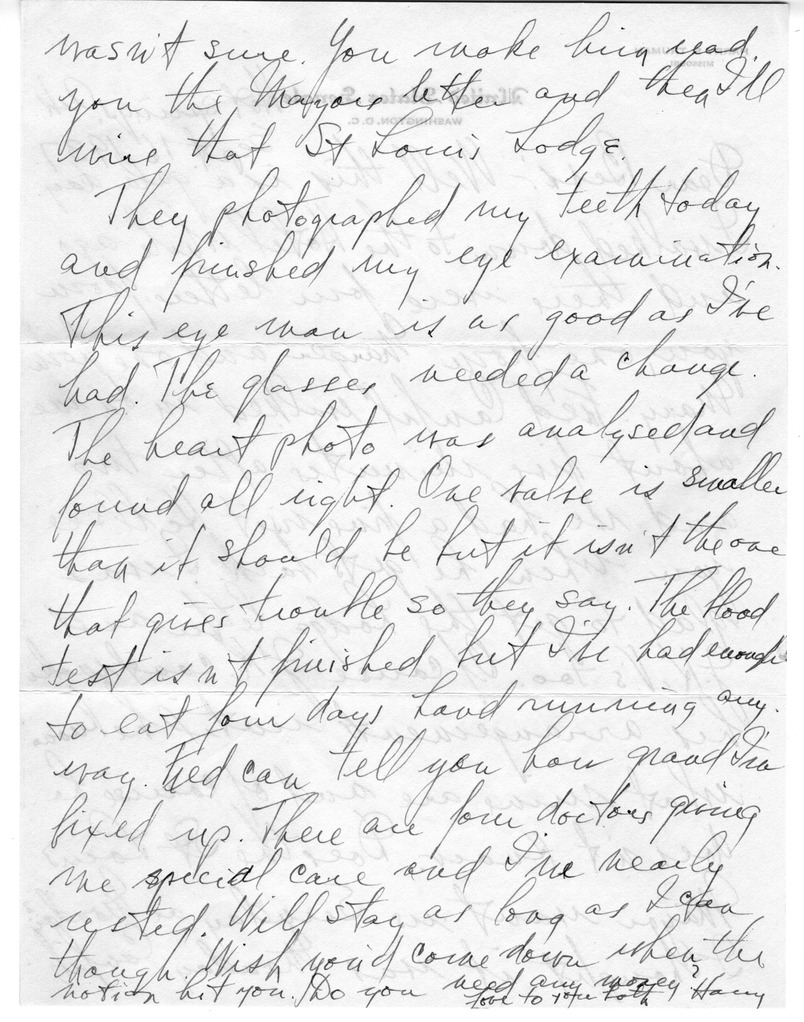 Letter from Harry S. Truman to Bess W. Truman