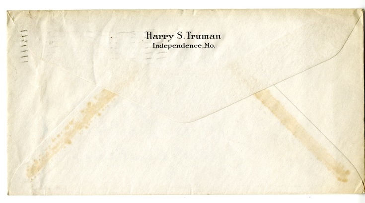 Letter from Harry S. Truman to Bess W. Truman