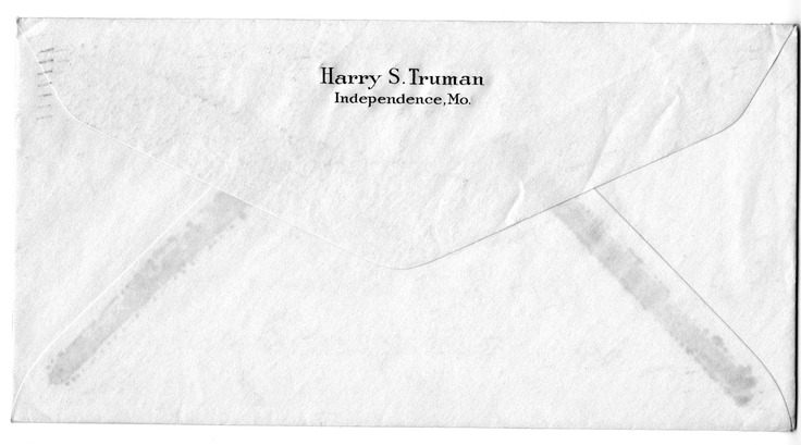 Letter from Harry S. Truman to Bess W. Truman