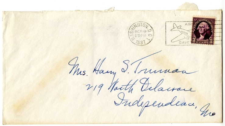 Letter from Harry S. Truman to Bess W. Truman