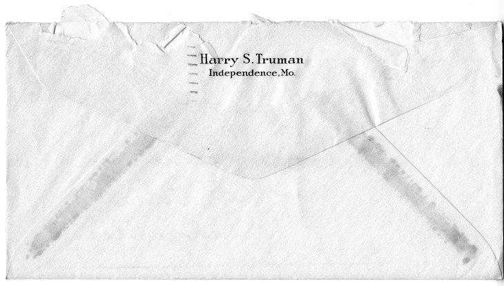 Letter from Harry S. Truman to Bess W. Truman