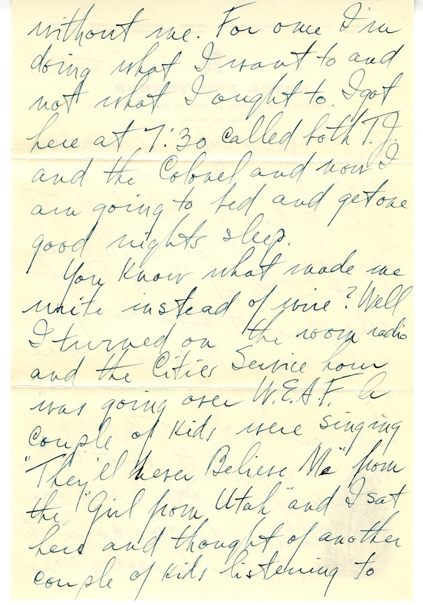 Letter from Harry S. Truman to Bess W. Truman