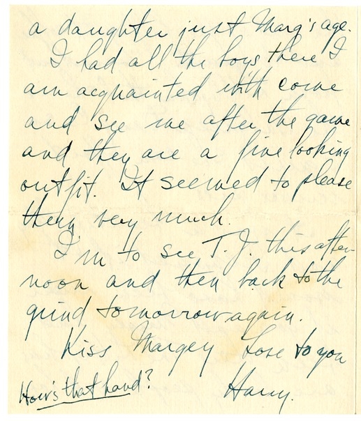 Letter from Harry S. Truman to Bess W. Truman