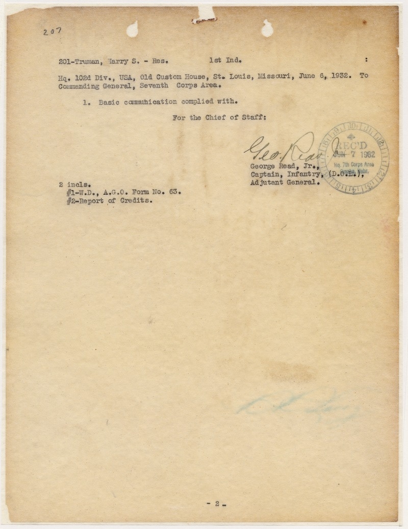 Correspondence Between Major R. R. Long and Captain George Read
